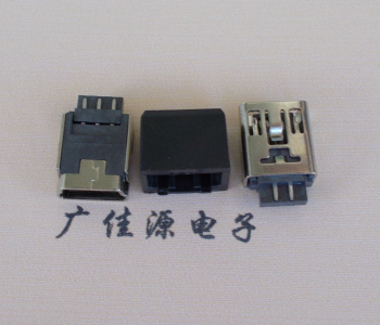 甘肃MINI USB 5Pin接口 带护套焊线母座 B型180度铜壳