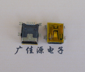 甘肃MINI USB 5P 接口 母座 全贴带麦拉 高9.6带0.9柱子