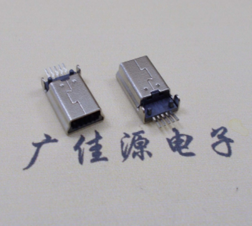 甘肃MINI USB公头 5pin端子贴板带柱 10.7mm体长