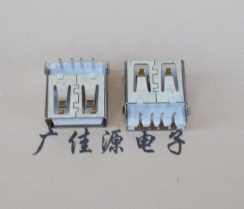 甘肃USB母座接口 AF90度沉板1.9引脚4P插件白胶芯直边