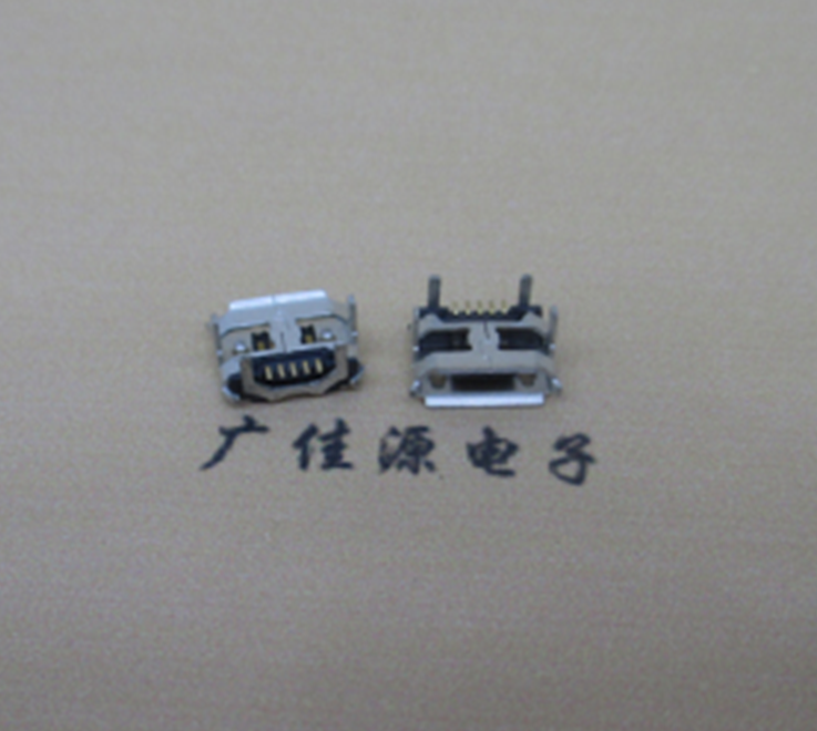 甘肃Micro usb5p母座 B型口 加长2.0mm牛角 焊接图解