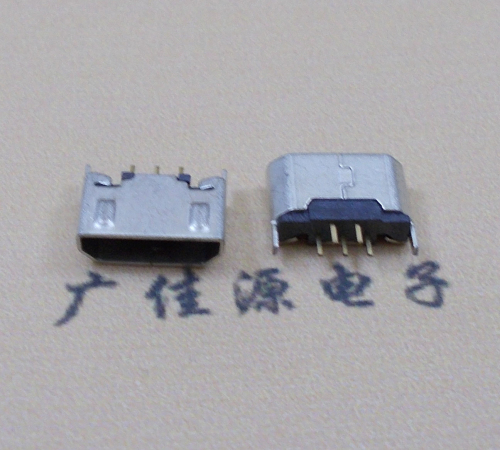 甘肃迈克USB 180度母座5p直插带地脚1.5端子直口