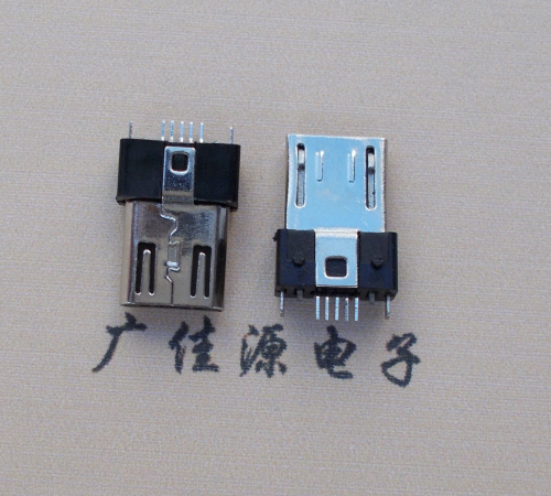 甘肃MICRO USB 5P公头B型SMT贴板带柱