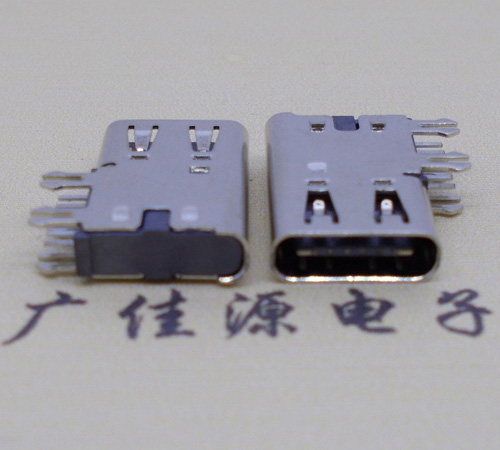 甘肃侧插USB3.1接头座子.90度type-c母座.6p侧插连接器