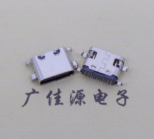 甘肃type c16p沉板母座破板0.8mm/1.0mm/1.2mm/1.6mm四脚插板端子SMT总体长度L=6.5mm