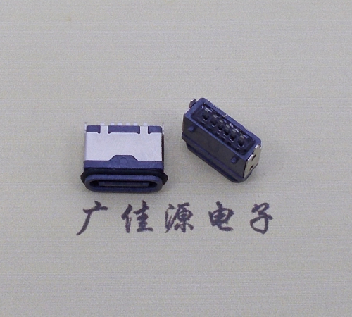 甘肃usb type c6p防水立插母座两脚插带定位柱